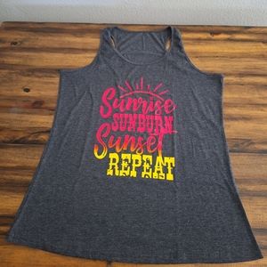 NEW Sunrise Sunburn Sunset Repeat Women's Tank Top Size Large